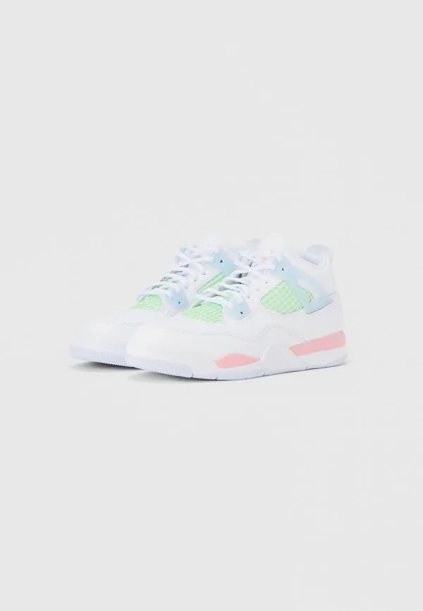 Кроссовки jordan 4 retro унисекс с высоким верхом Jordan, White/Soft Pink/Half Blue/Vapor Green — фото 2