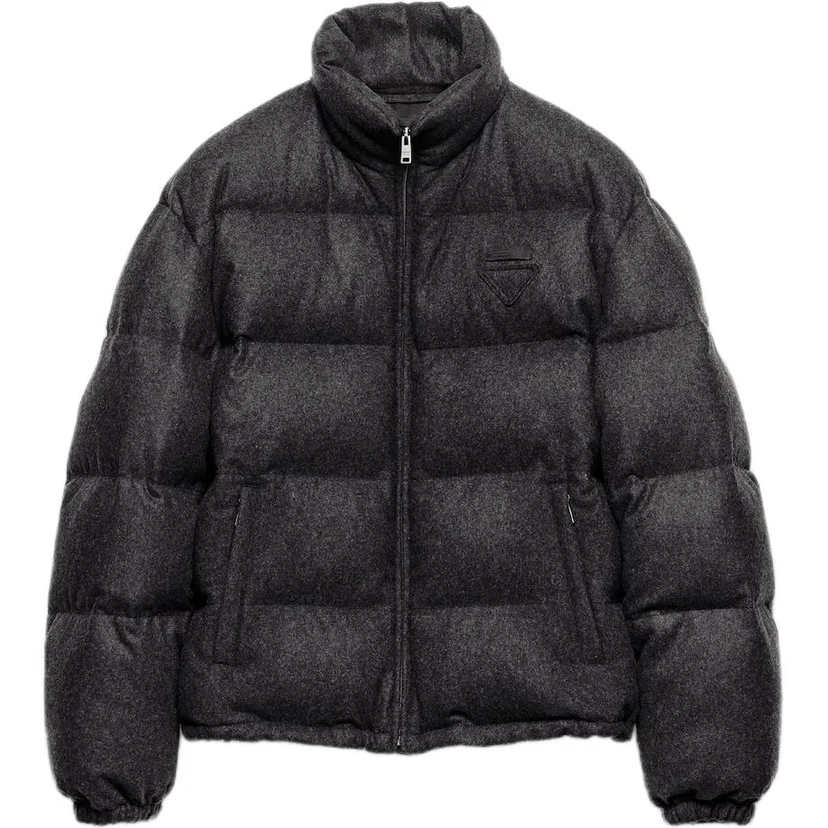 Кашемировая пуховая куртка PRADA, серый