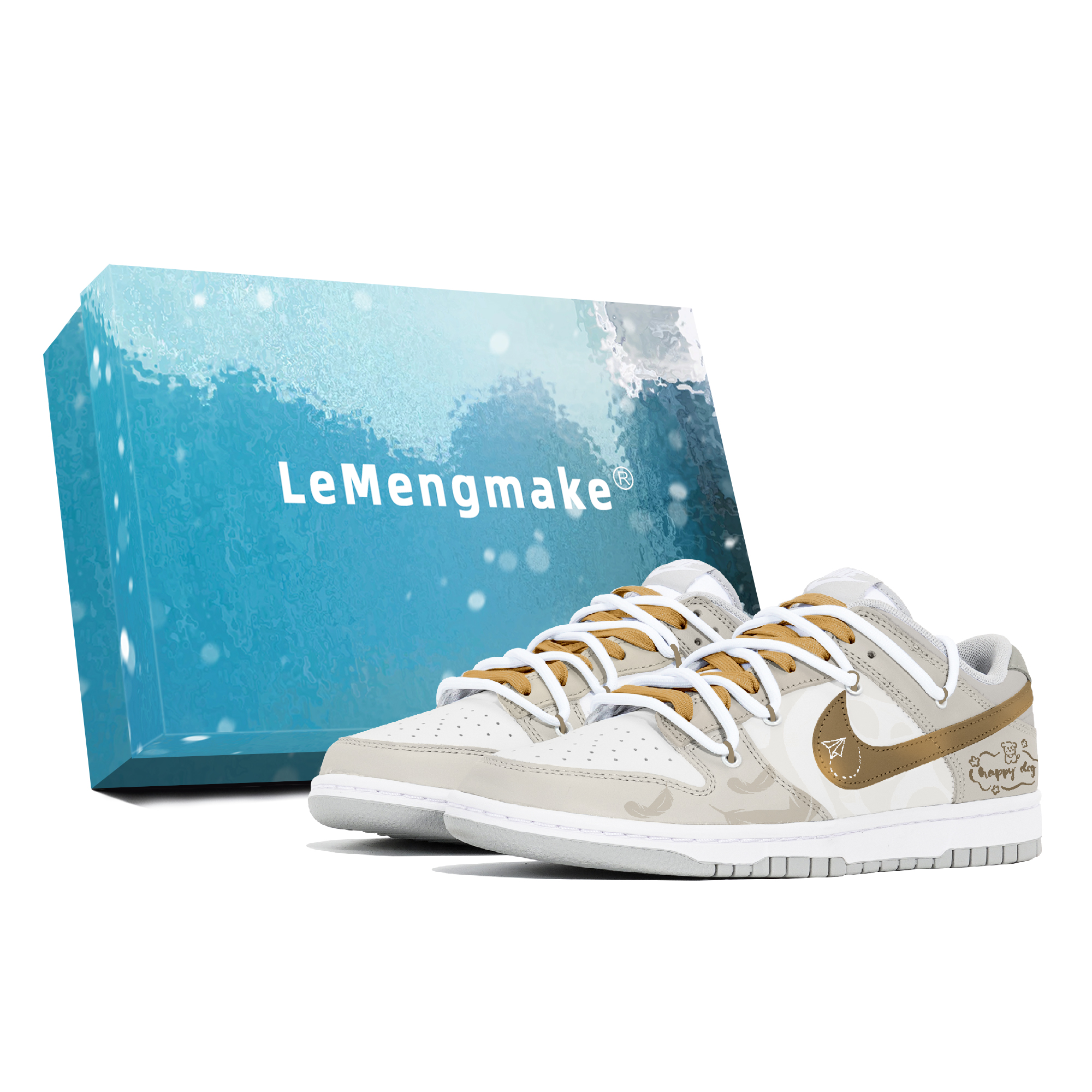 

Nike Кроссовки для скейтбординга Dunk Joy Lemon, износостойкие и нескользящие, с низким верхом, мужские, желто-серые