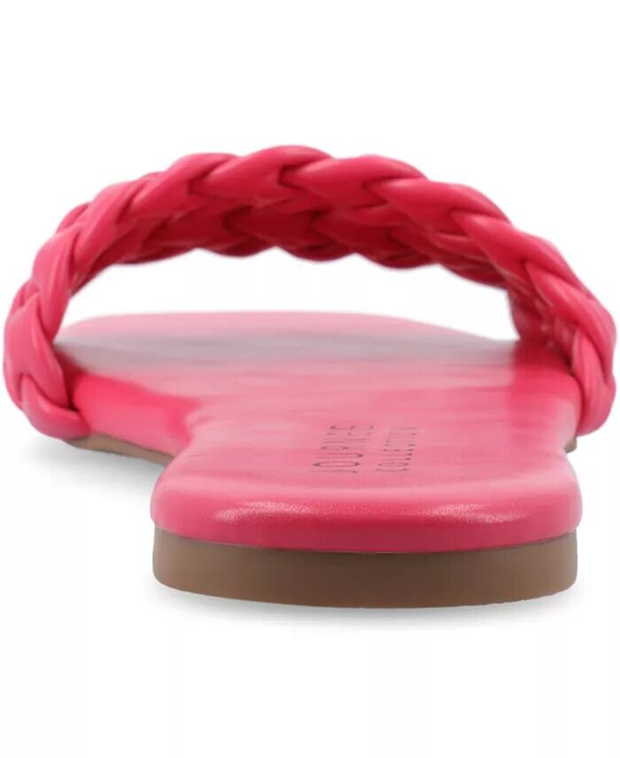 Женские шлепанцы Sawyerr Tru Comfort из пеноматериала с широкой шириной и двойной плетеной лентой Journee Collection, розовый — фото 3