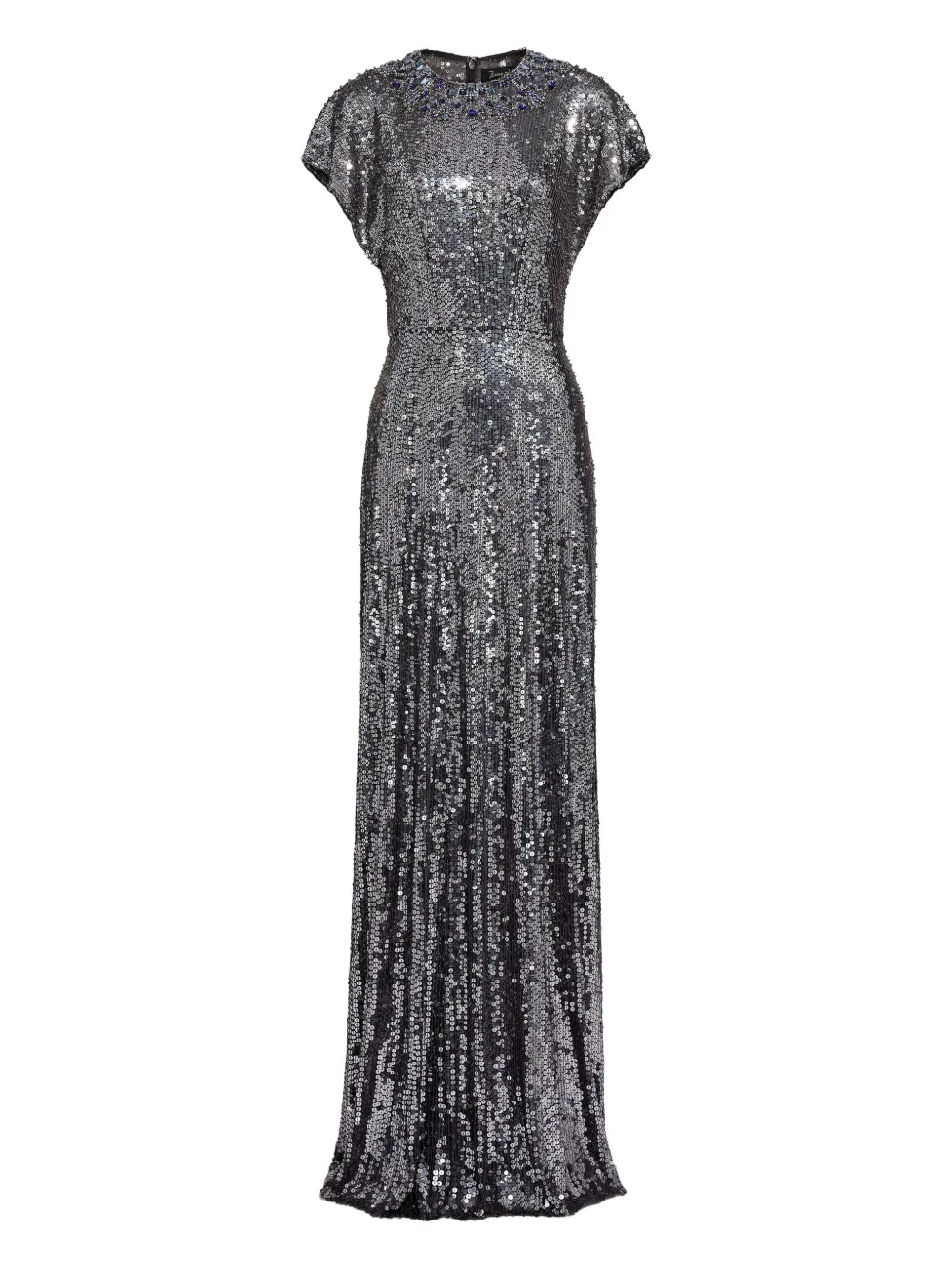 

Платье макси с пайетками Jenny Packham, серый
