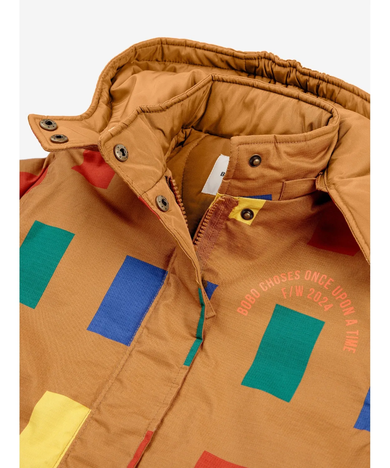 Парка детская Color game all over parka с принтом, коричневая — фото 4