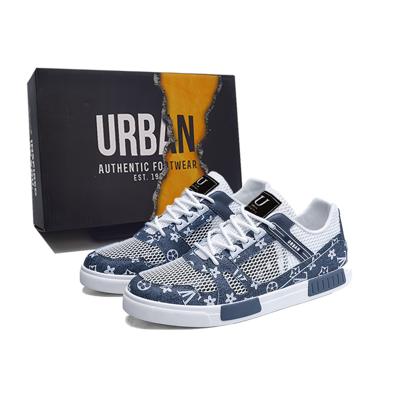 

URBAN AUTHENTIC Антискользящие износостойкие низкие скейтерские кроссовки мужские синие, цвет Blue