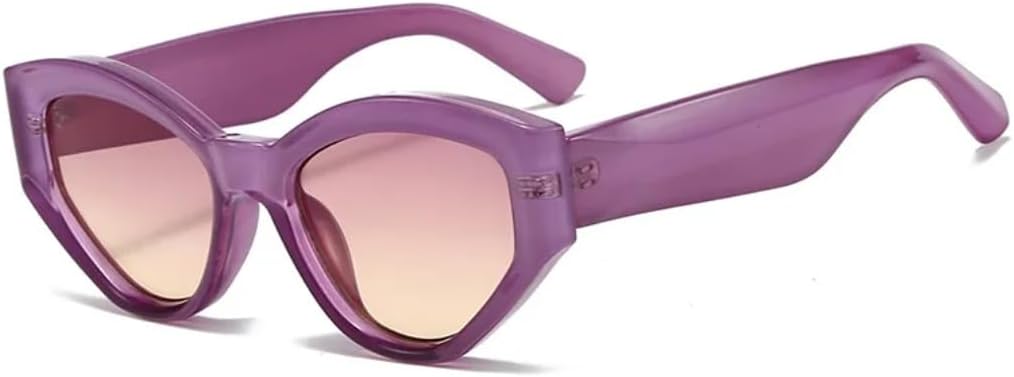

Модные солнцезащитные очки «кошачий глаз» большого размера для женщин и мужчин, винтажная оправа с градиентом, очки для активного отдыха, защита от УФ-излучения UV400 SZVVBKK, Purple