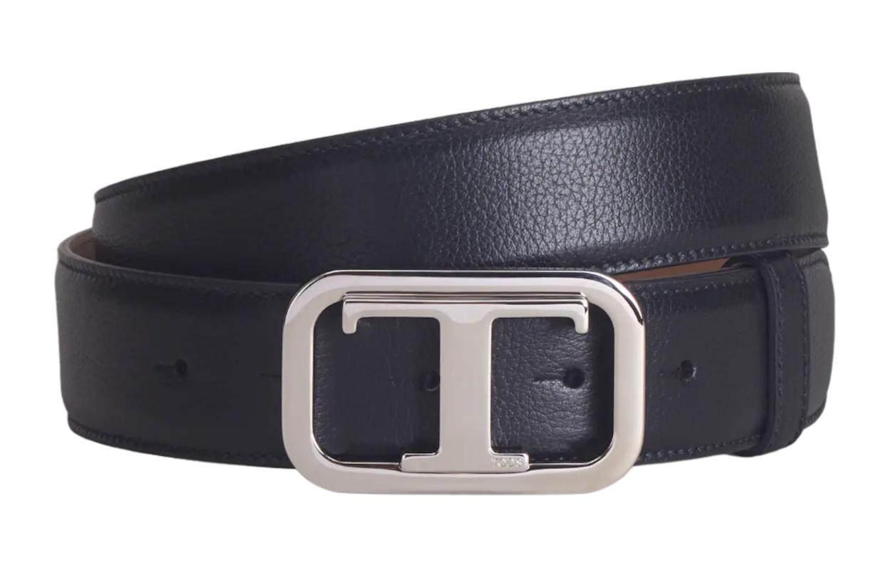 

TOD'S Ремень с пряжкой в виде таблички с логотипом T, Black
