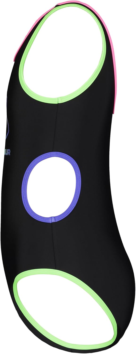 Under Armour Girls Girls' One Piece Swimsuit, Black Cut Out Gradient Logo — фото 2