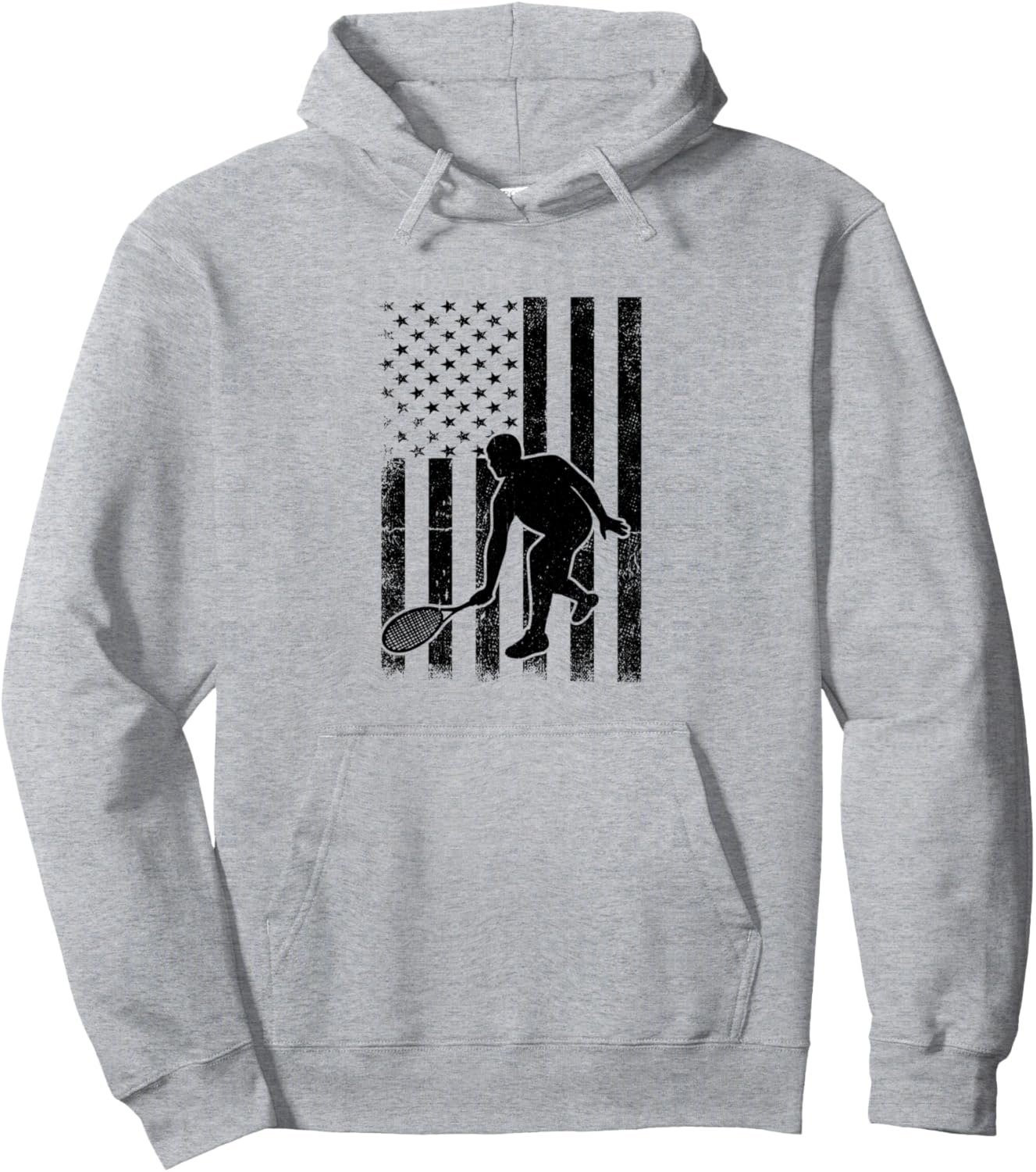 

Худи с американским флагом для игры в ракетбол Racquetball Player Racquetball Sport, серый