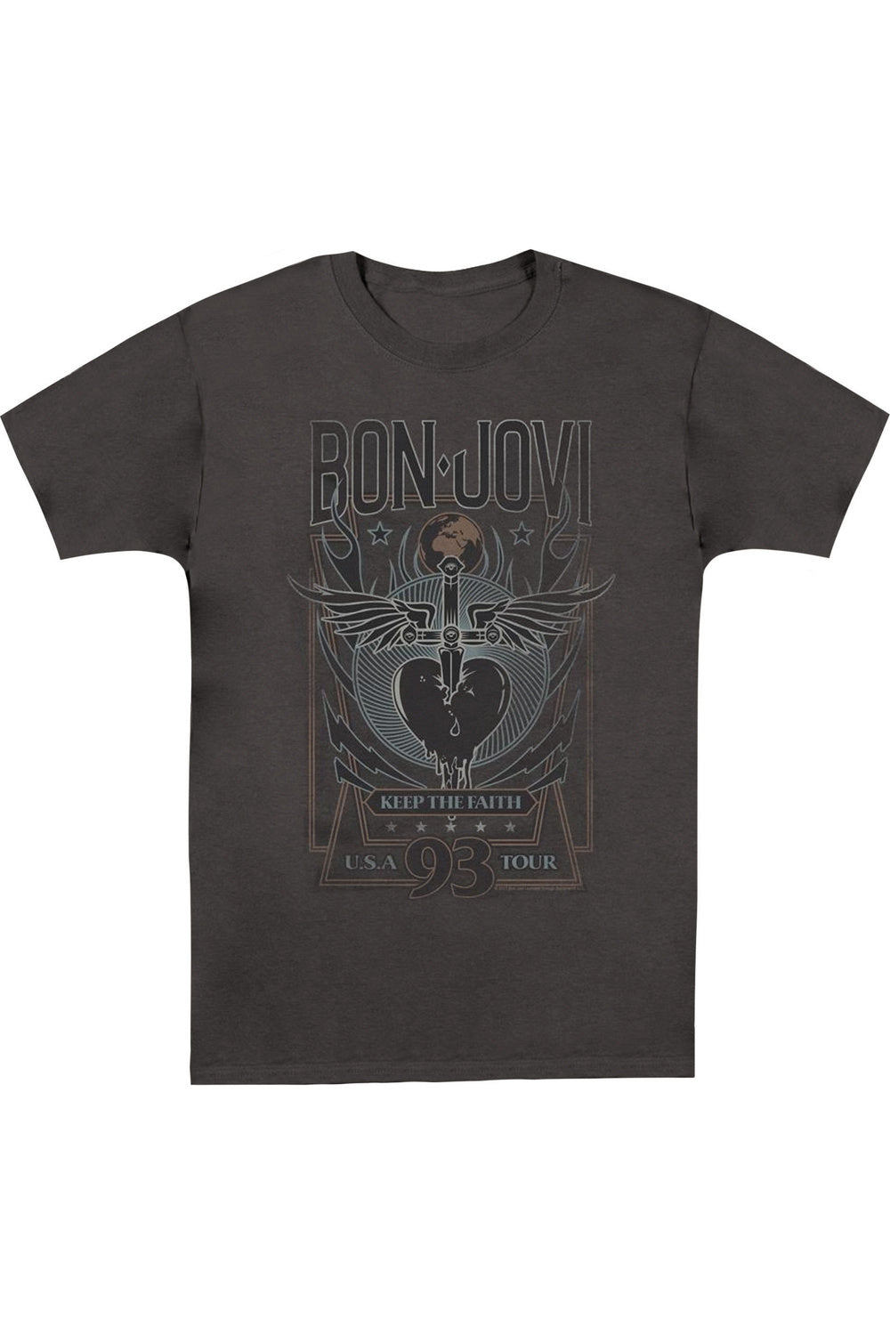 

Футболка с коротким рукавом для взрослых Bon Jovi Keep The Faith Gildan, цвет charcoal