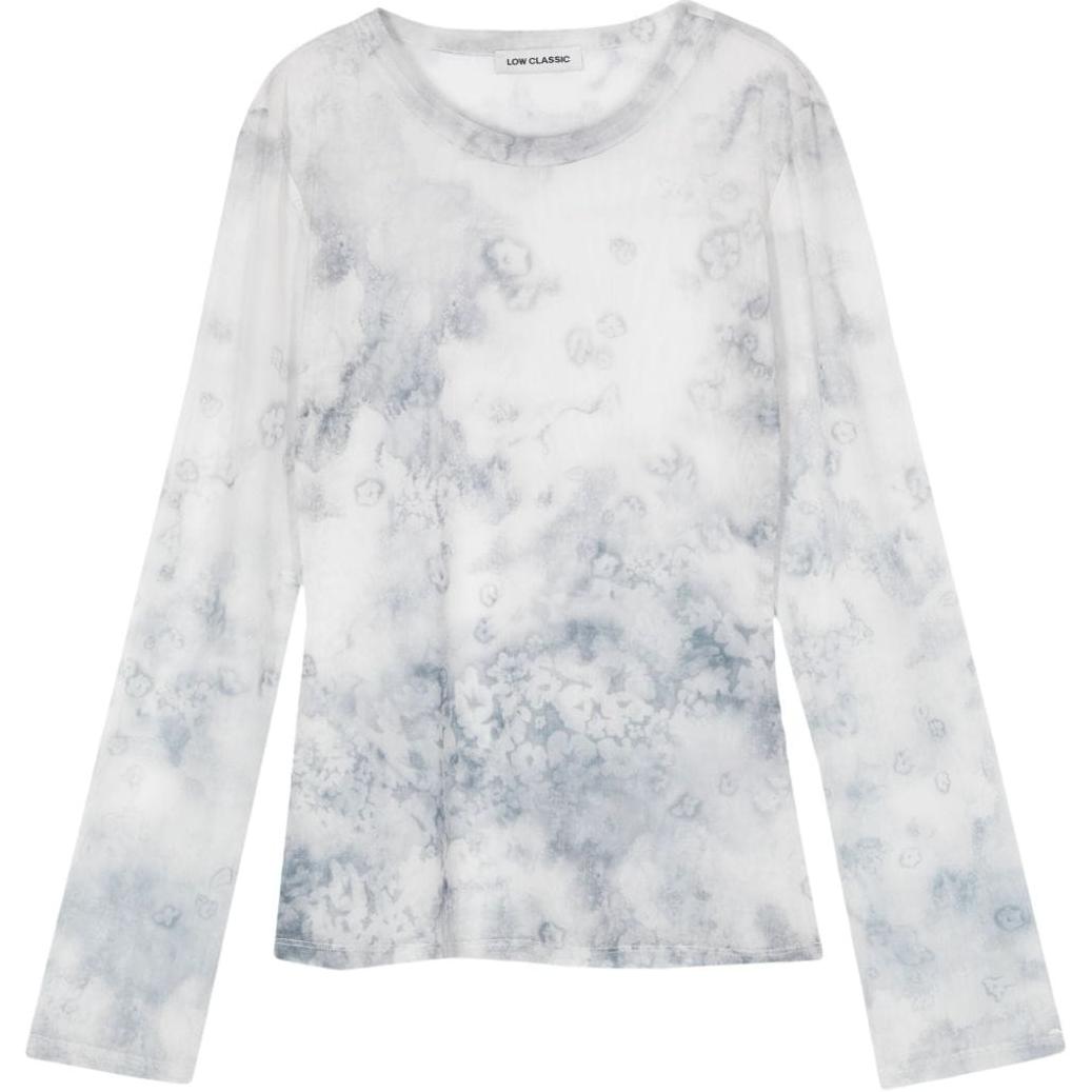 

Топ с абстрактным принтом LOW CLASSIC, светло-серый