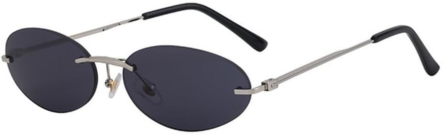 

Солнцезащитные очки LVTFCO овальной формы для женщин, маленькая оправа; солнцезащитные очки в стиле панк для мужчин; женские очки с защитой от УФ-излучения, Silver Black