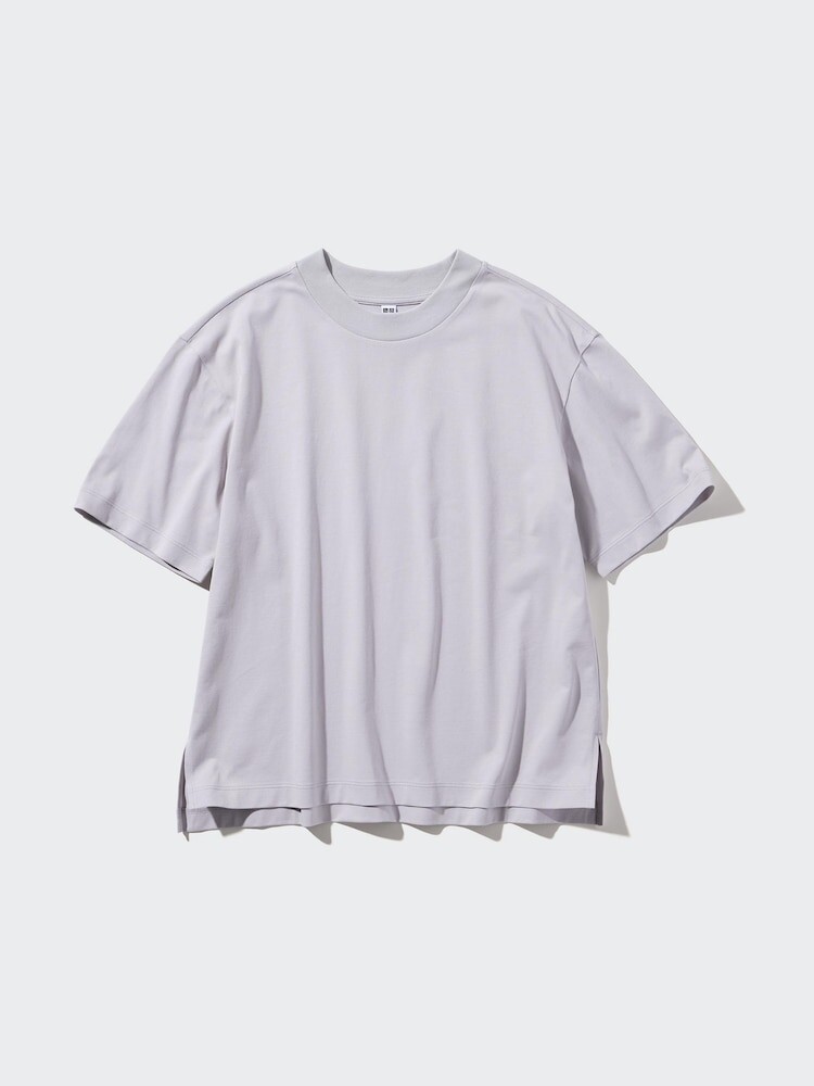 

Хлопковая футболка airism Uniqlo, цвет 02 серый