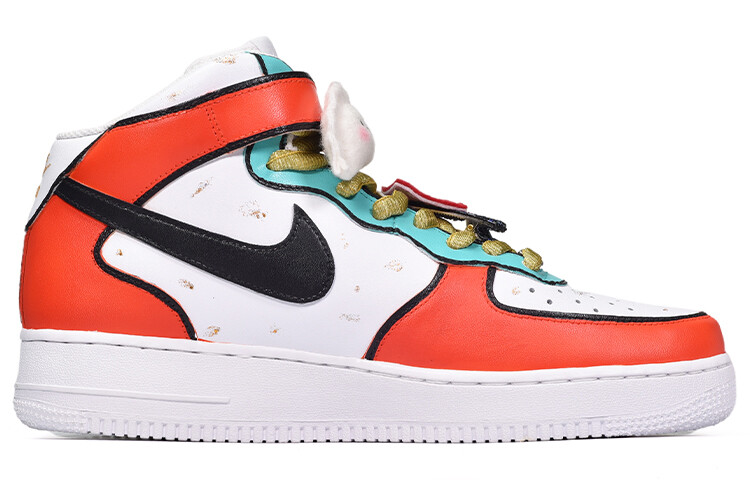 

Кроссовки Nike Air Force 1 Skateboard Shoes Women's Mid-Top White Red Blue