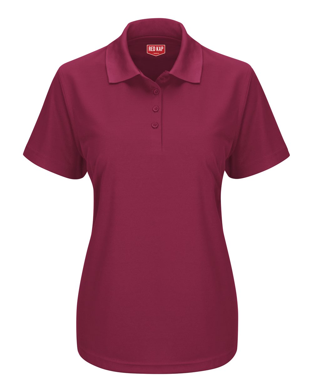 

Женское поло с коротким рукавом из трикотажного материала без карманов Core Red Kap, цвет burgundy