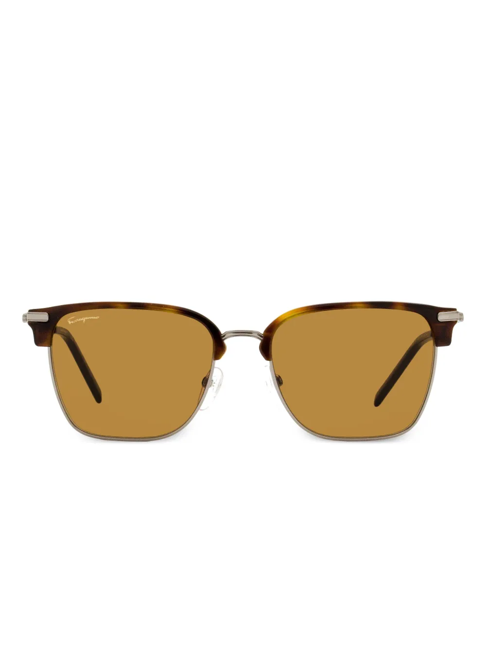

Солнцезащитные очки в черепаховой оправе Ferragamo Eyewear, коричневый