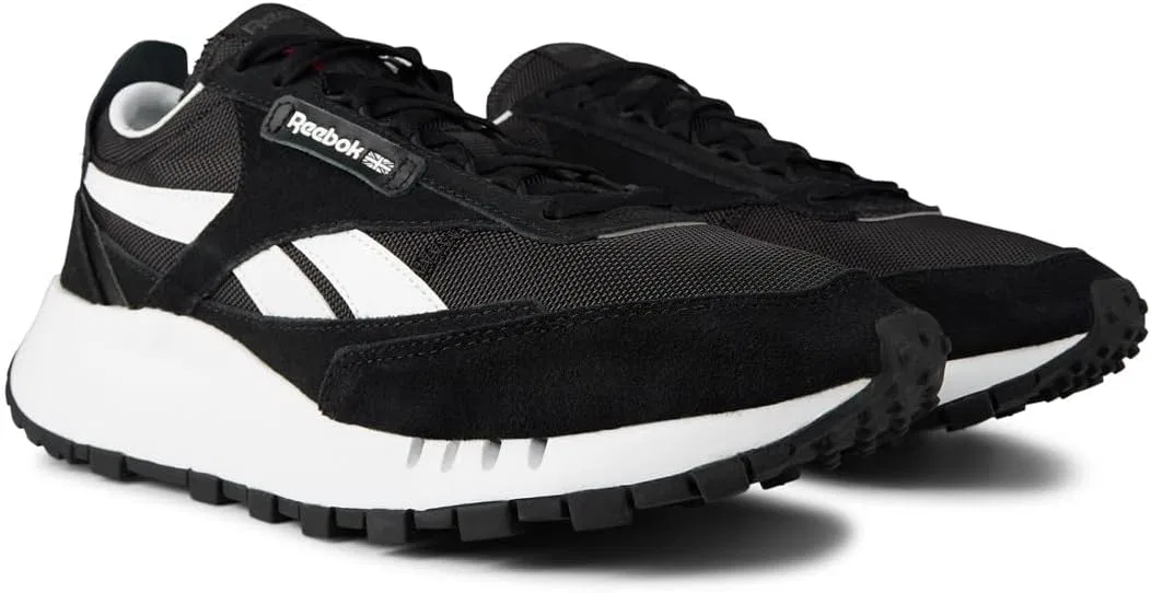 Женские классические кожаные кроссовки Reebok, Core Black Cold Grey 7 Vector Red — фото 4