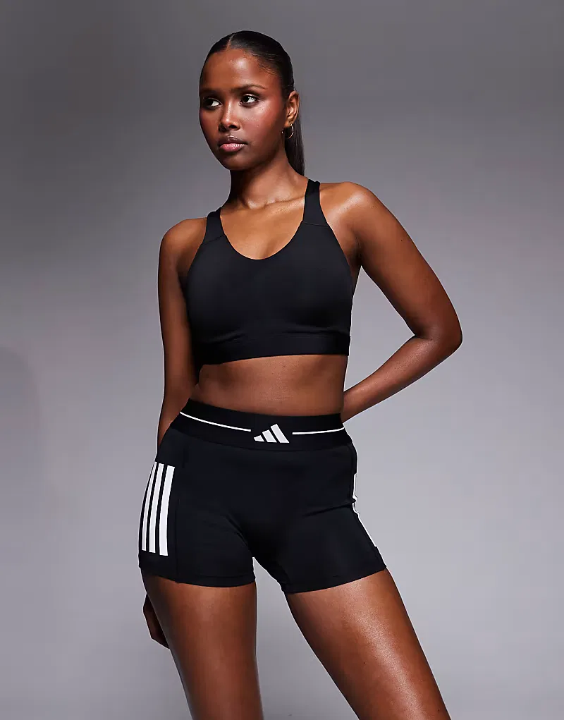Спортивный бюстгальтер Adidas Performance Training Optime с высокой степенью поддержки, черный
