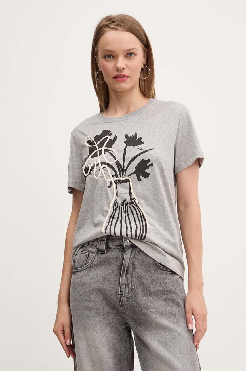 

Хлопковая футболка Desigual SHADOW, серый