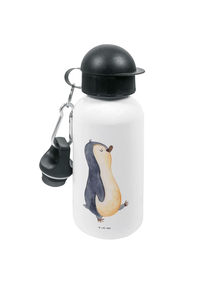 

Mr. & Mrs. Panda Бутылка для напитков в виде пингвина с трогательным декором, без надписи, белого цвета