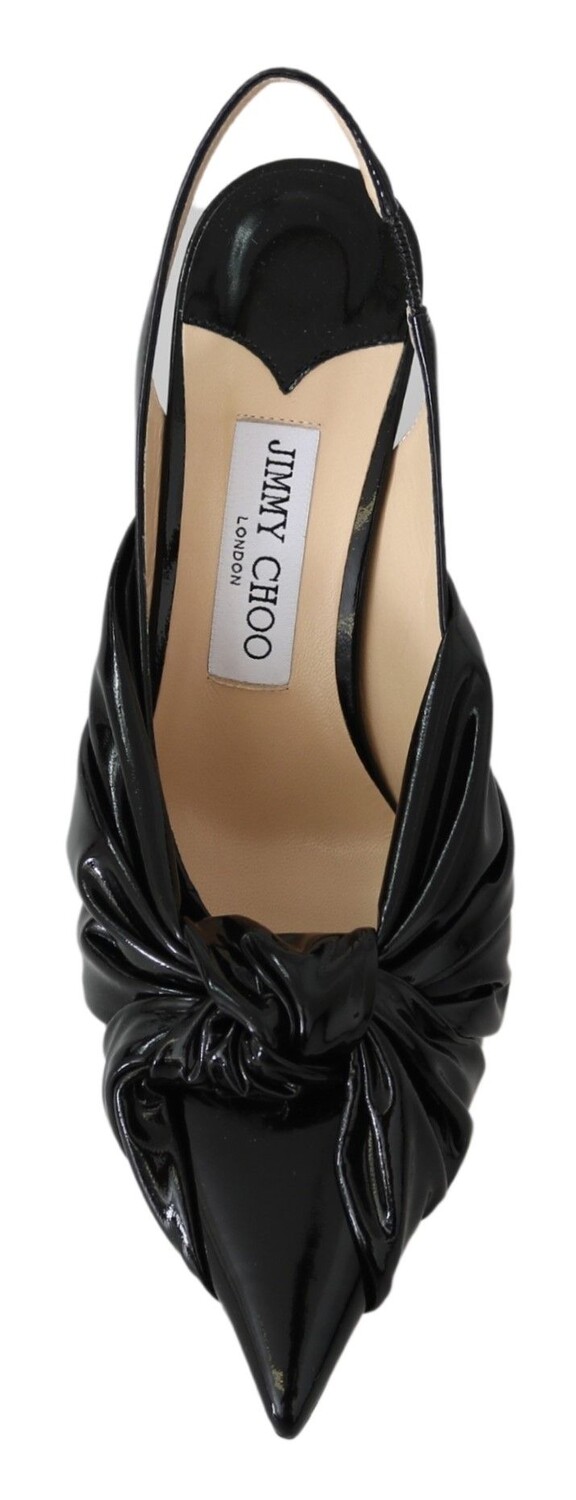 Jimmy Choo Элегантные кожаные женские туфли с острым носком, черный — фото 2