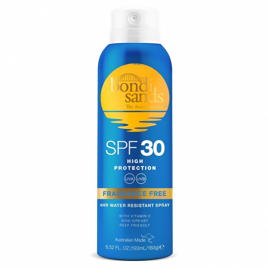 

Солнцезащитный спрей SPF 30 fragrance free sunscreen aerosol mist with spf 30 Bondi Sands, вес 160 гр.