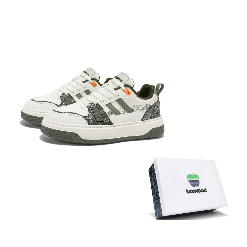 

TEXWOOD Мужские скейтерские кеды с низким голенищем Beige Green в коробке, цвет Beige Green
