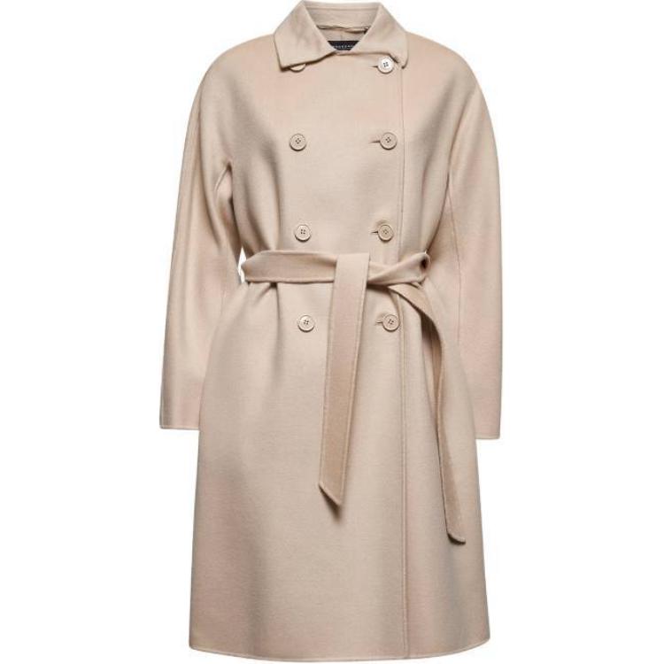 

WEEKEND MaxMara Пальто двубортное с поясом, Beige