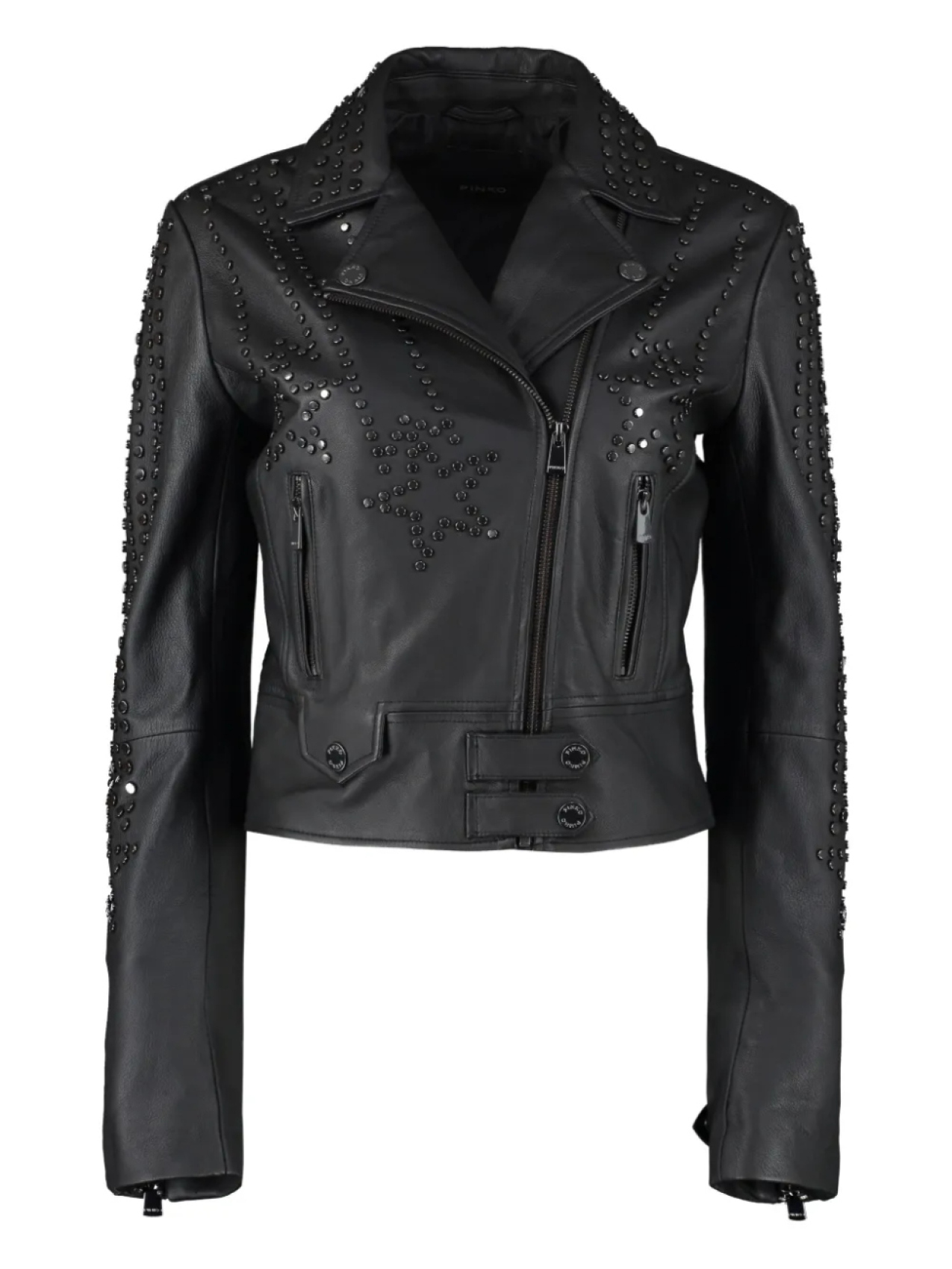 

Кожаная куртка, украшенная заклепками PINKO, черный