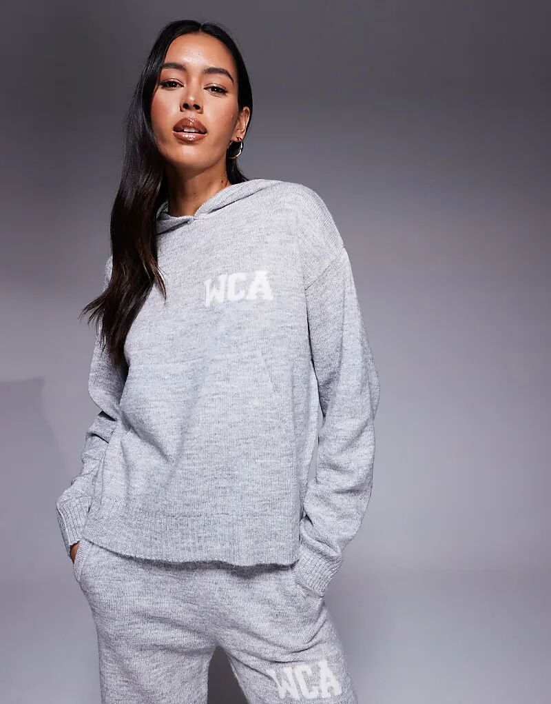 

Weekend Collective Coord трикотажная толстовка с капюшоном с университетской графикой серого цвета