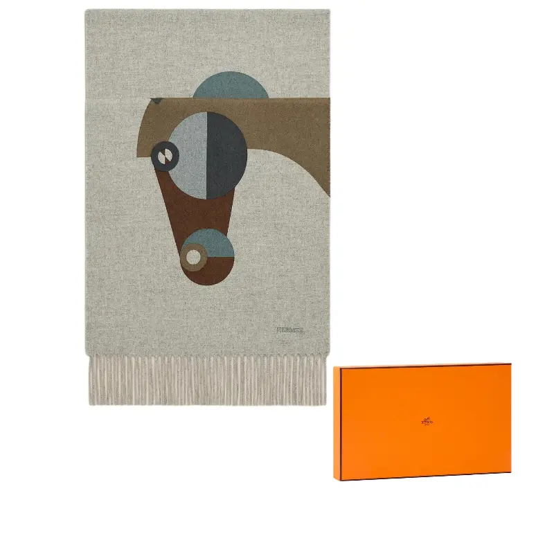 

HERMES Вязаный шарф мужской, Gray