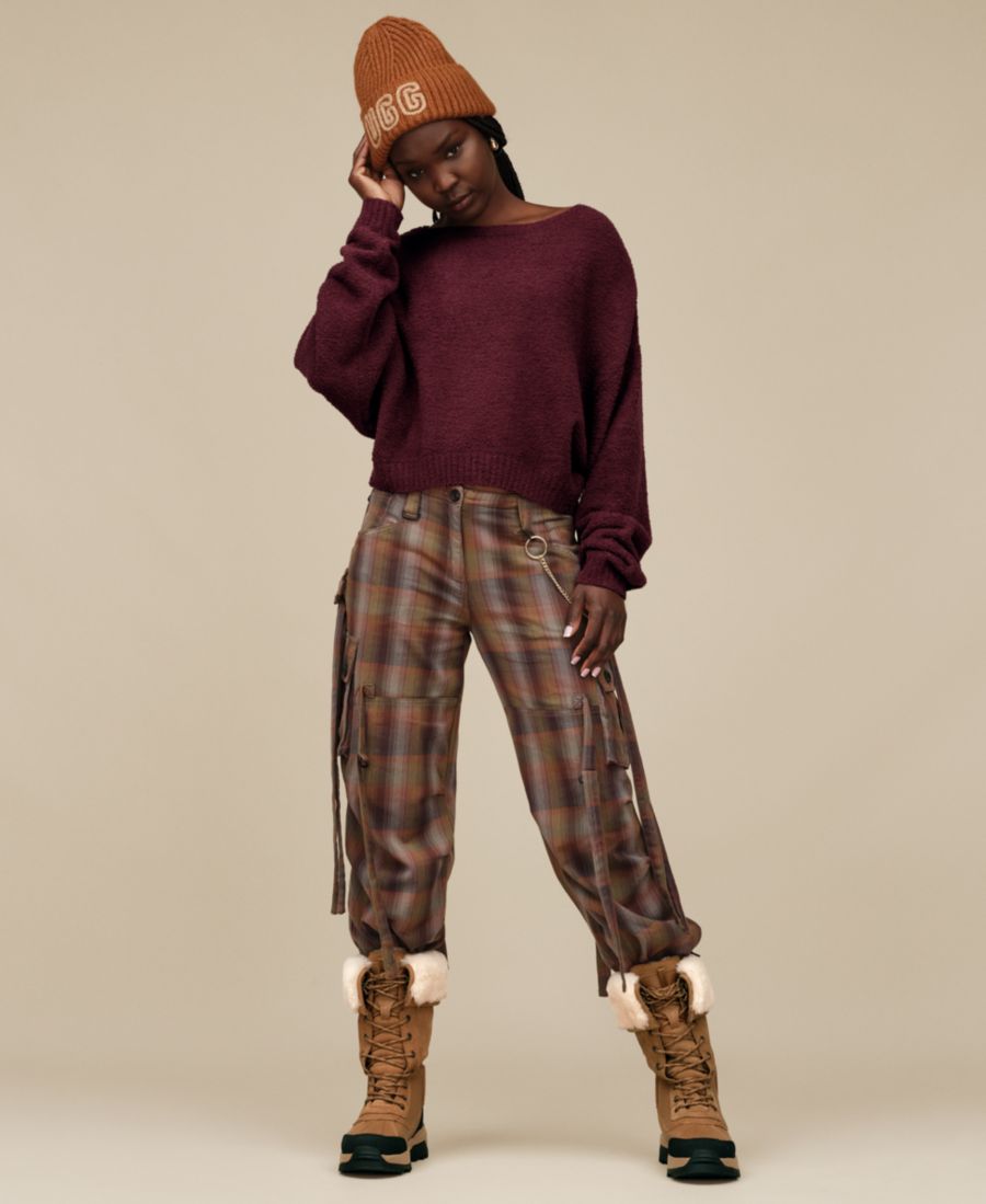 

Женская домашняя блузка UGG Novalie с вырезом-лодочкой и свободным кроем UGG, Purple