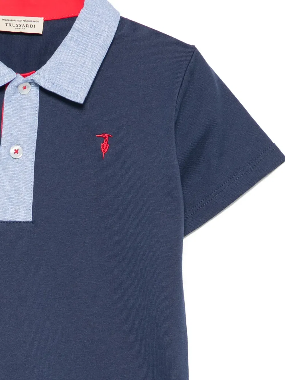 Вышитая рубашка поло Trussardi Junior, синий — фото 3