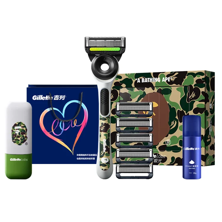 Средство для бритья для мужчин Gillette, 1 Razor Handle+5 Razor Heads+Shaving Foam+Collaboration Multifunction Box+Sweet Love Gift Bag