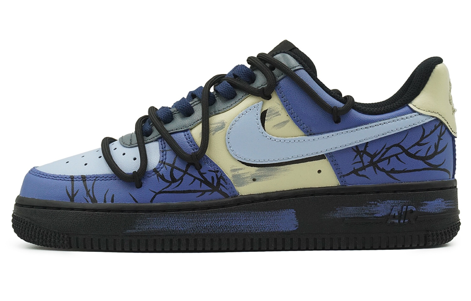 

Кроссовки Nike Air Force 1 Skateboarding Shoes Unisex Low-top Blue/yellow/black, синий