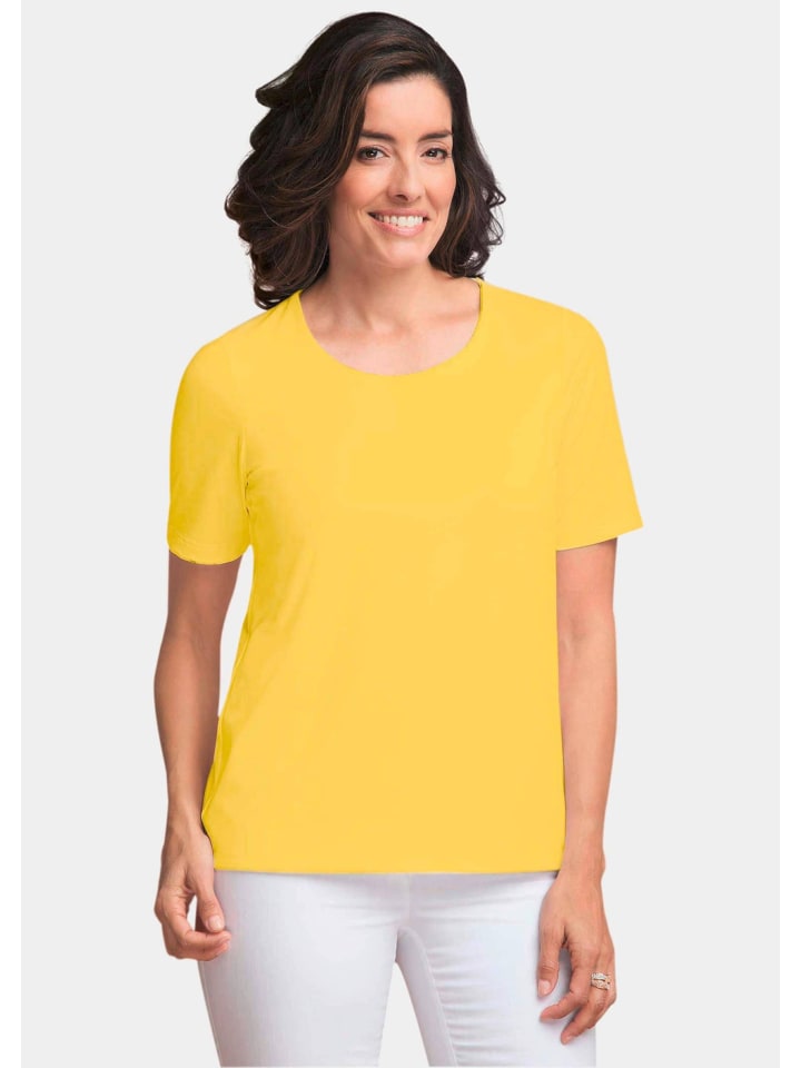 

GOLDNER Короткий размер: Футболка. Футболка в хорошем состоянии, из ткани, сохраняющей форму, лимонно-желтого цвета, Желтый, GOLDNER Короткий размер: Футболка. Футболка в хорошем состоянии, из ткани, сохраняющей форму, лимонно-желтого цвета