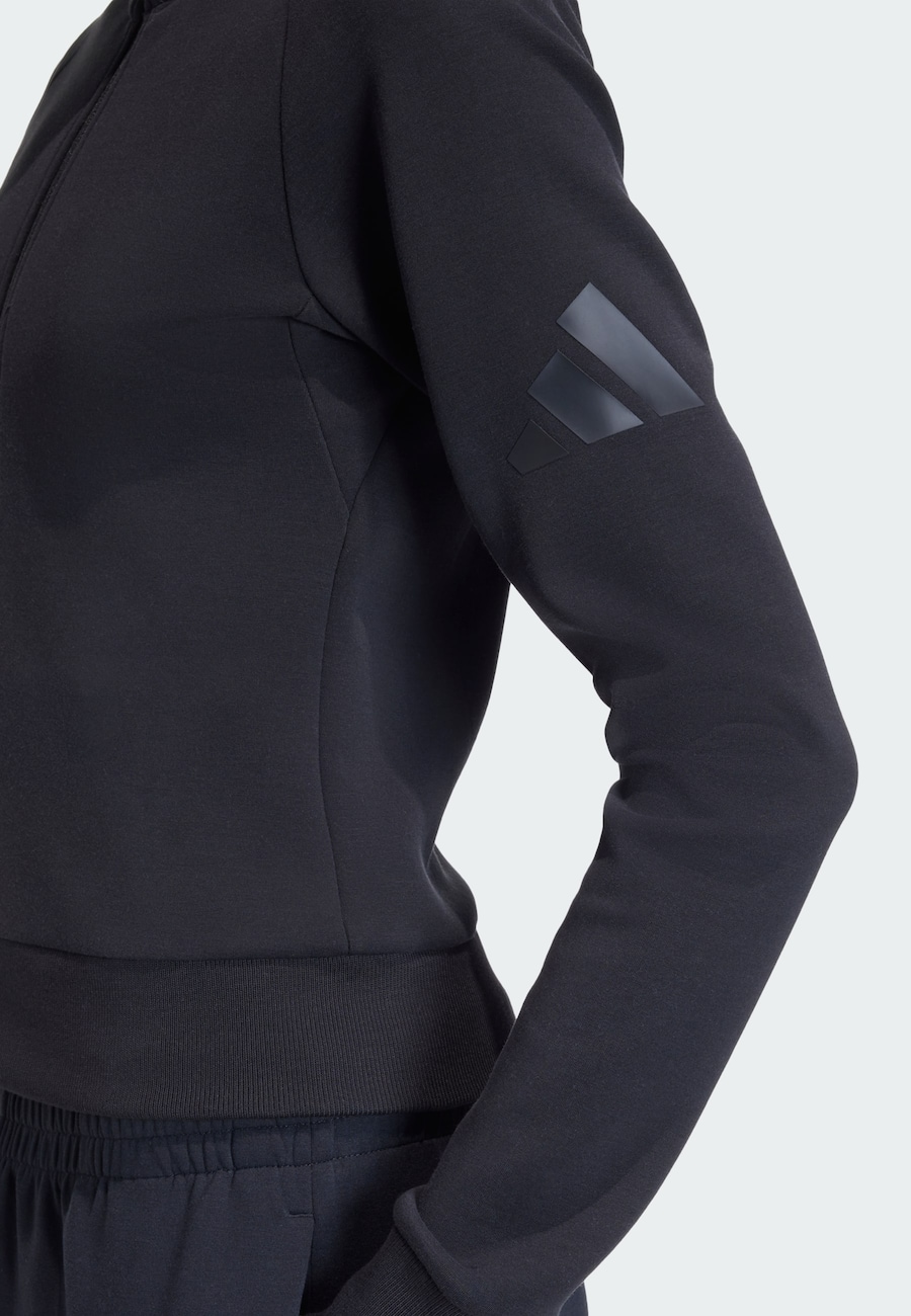 Спортивная толстовка с капюшоном на молнии ADIDAS SPORTSWEAR Soft Lux, черный — фото 4