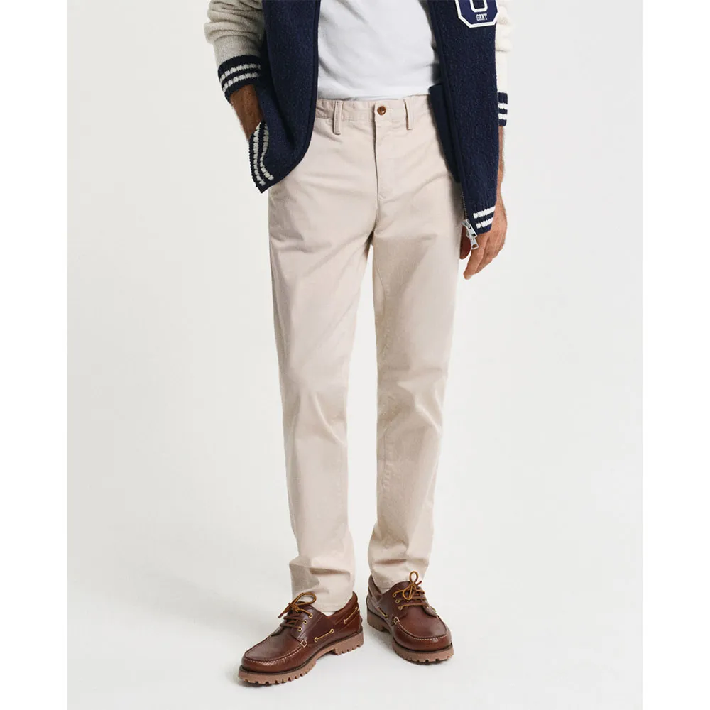 

Брюки чинос Gant Twill Slim Fit, бежевый