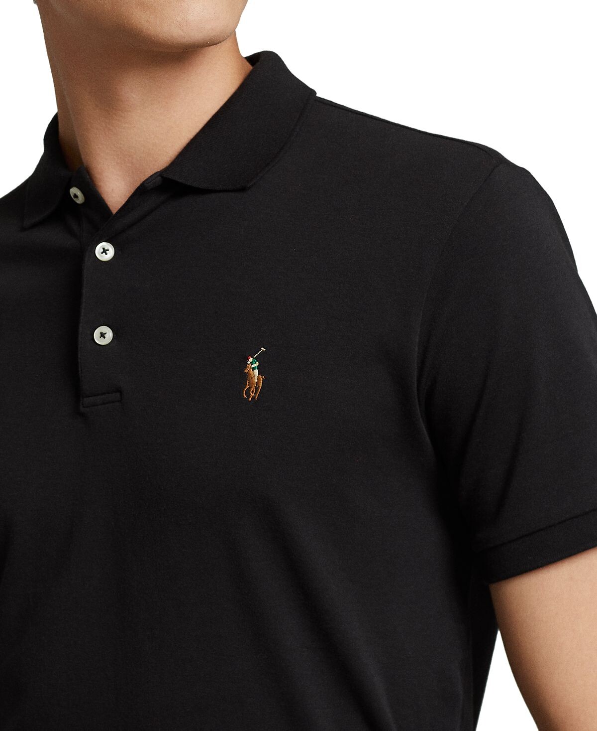 Мужская рубашка-поло из мягкого хлопка приталенного кроя Polo Ralph Lauren — фото 3