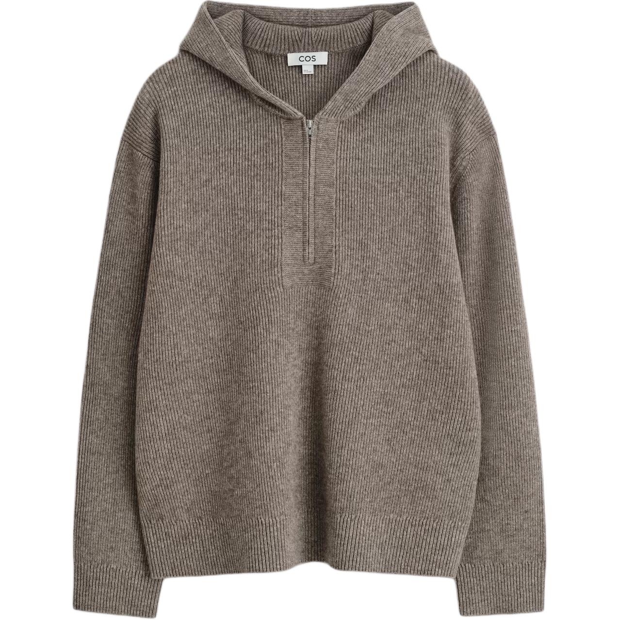 

COS Мужская толстовка бежевого цвета с капюшоном, средней толщины