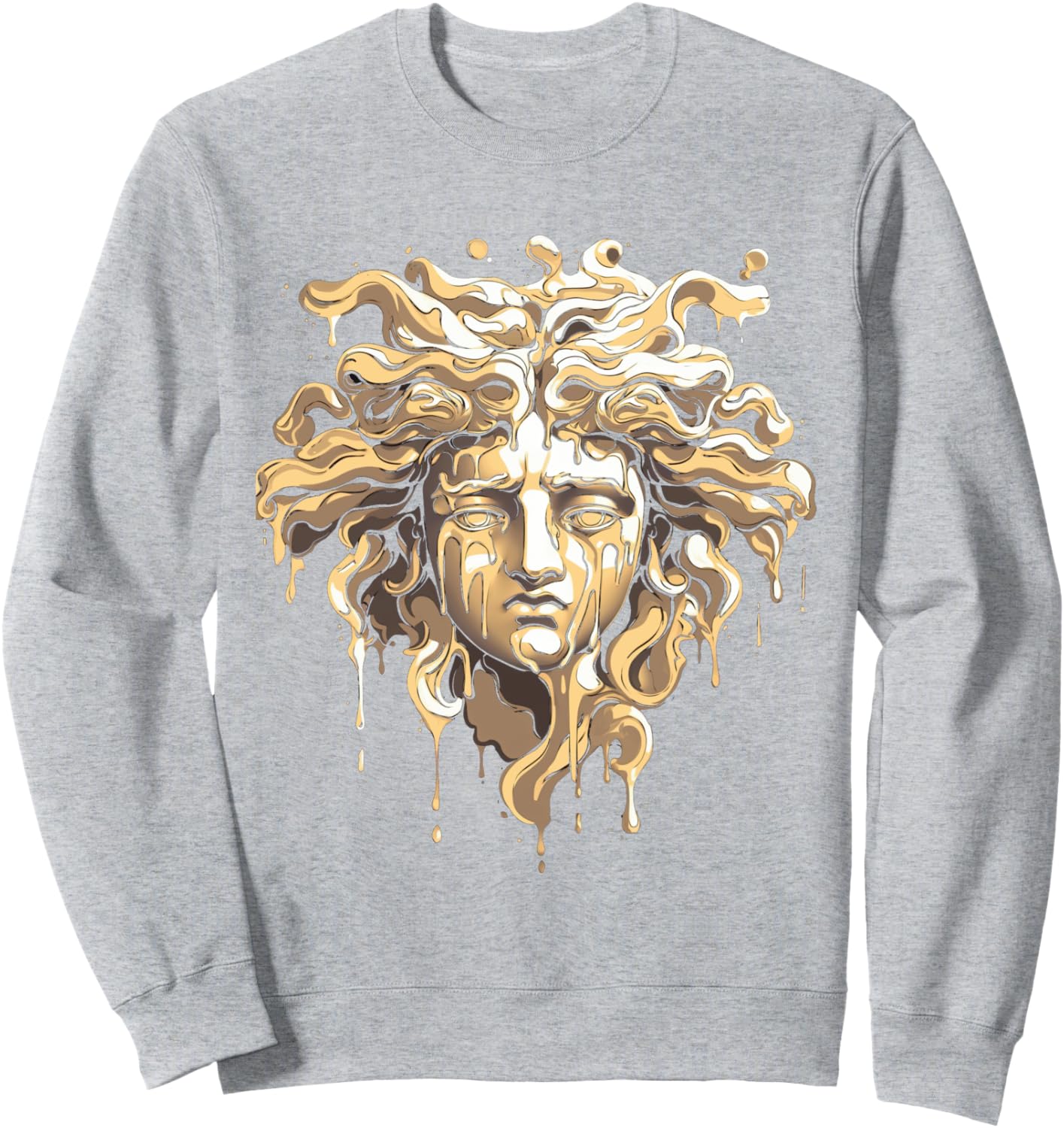 

Толстовка с изображением головы Медузы из греческой мифологии и древних змеиных волос Ancient Greek Gods Designs, серый