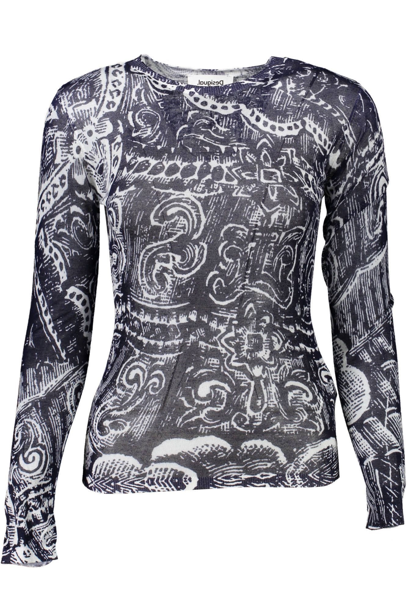 

Синий вискозный женский свитер Desigual