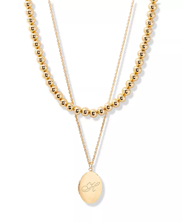 

Позолоченный комплект из ожерелий с инициалами в форме овала Brook & York, gold-h