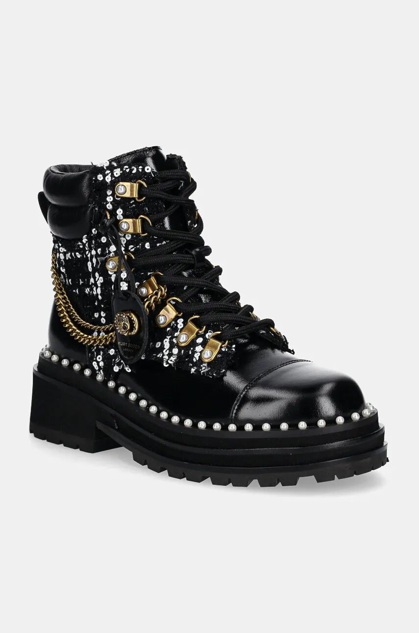 

Кожаные армейские ботинки Kurt Geiger London Челси Мотоциклетные ботинки, черный