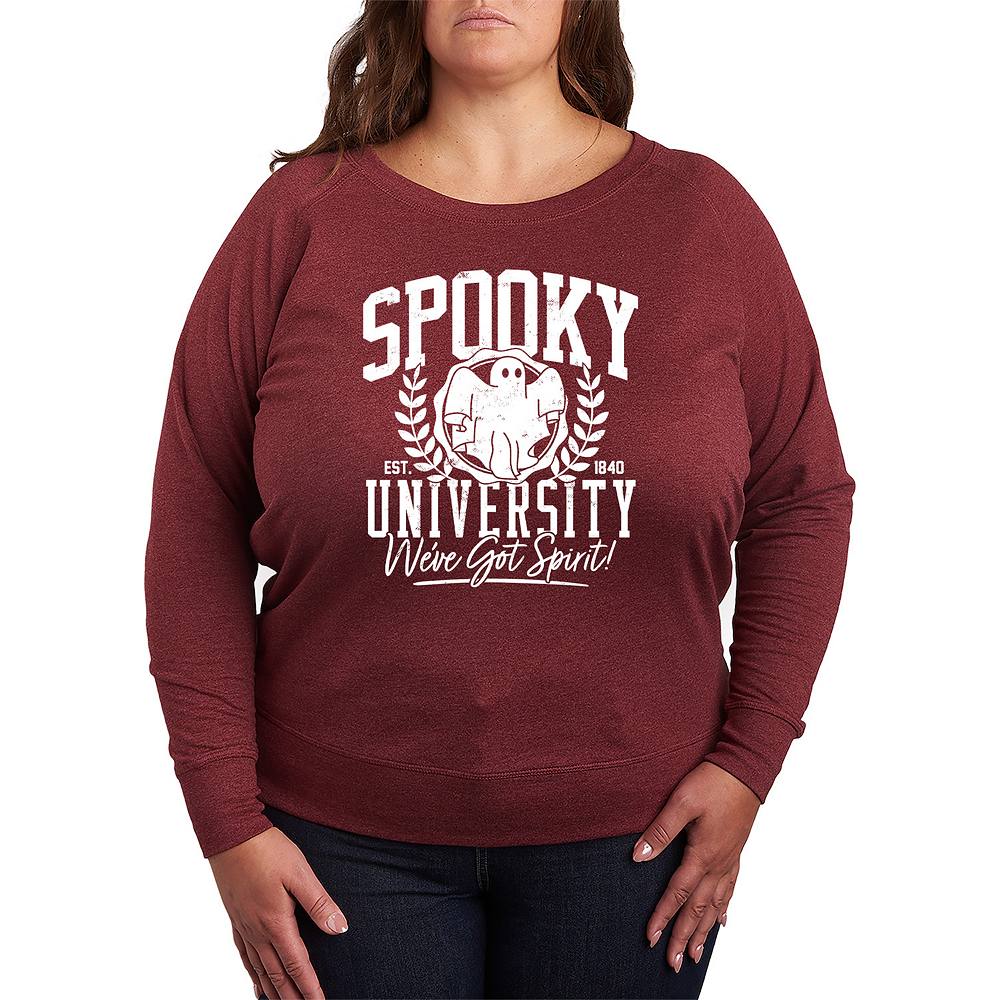 

Легкий свитшот из френч терри размера Spooky University Licensed Character, цвет Heather Dark Red