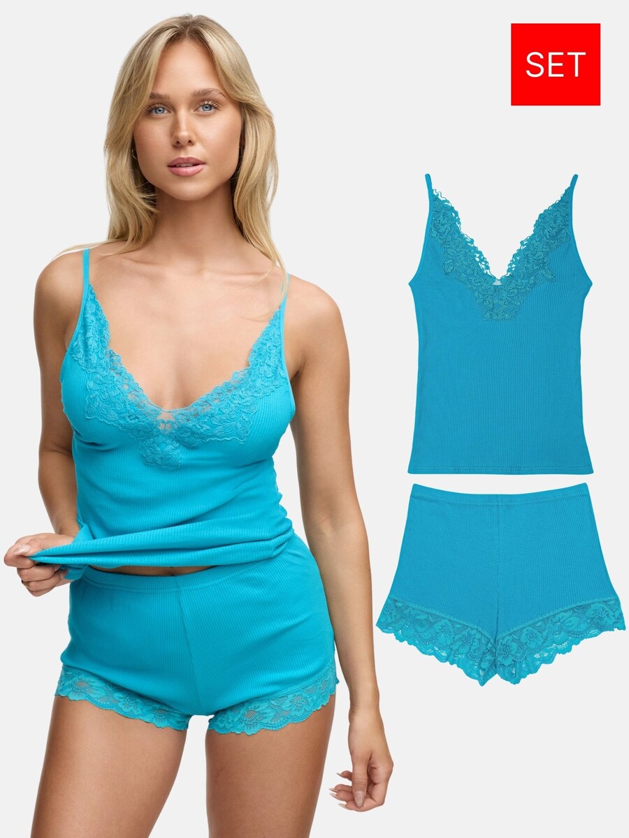 

Короткий пижамный комплект Tazzio F909, бирюзовый