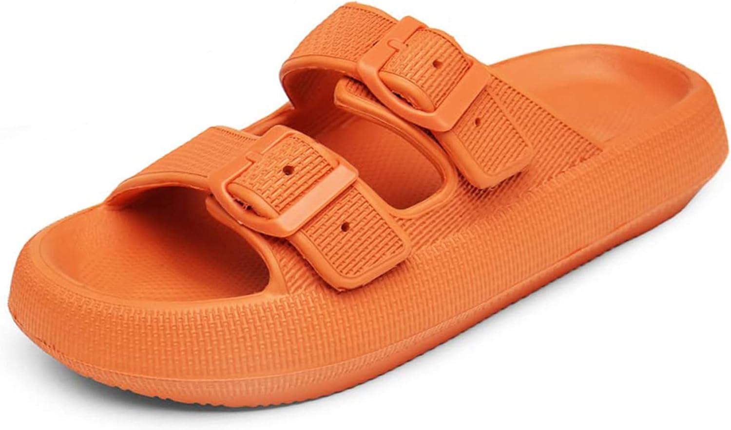 

Домашние тапочки Asifn для женщин и мужчин, босоножки для душа и пляжа, мягкая подошва, толстая пена, двойная пряжка, регулируемая обувь для улицы, оранжевый
