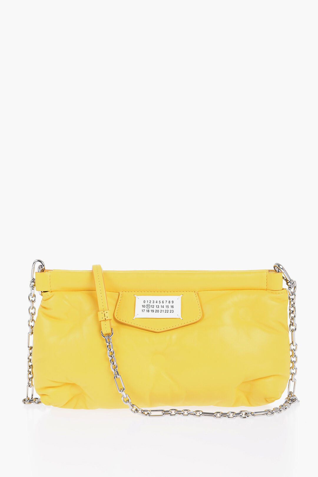 

Maison Margiela Mm11 Кожаный стеганый клатч со съемными плечевыми ремнями, желтый