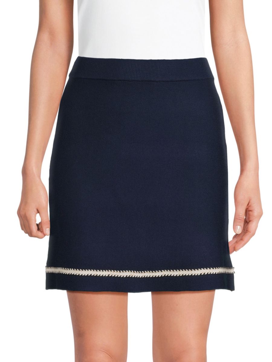 

Мини-юбка из эластичного трикотажа T Tahari, цвет Evening Navy