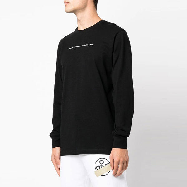 Футболка cotton arrow logo printing round neck long sleeves black Off-White, мультиколор — фото 4