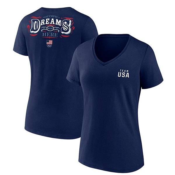 

Женская футболка v-neck navy team usa paris 2024 summer olympics dreams are made here Fanatics, Синий, Женская футболка v-neck navy team usa paris 2024 summer olympics dreams are made here Fanatics