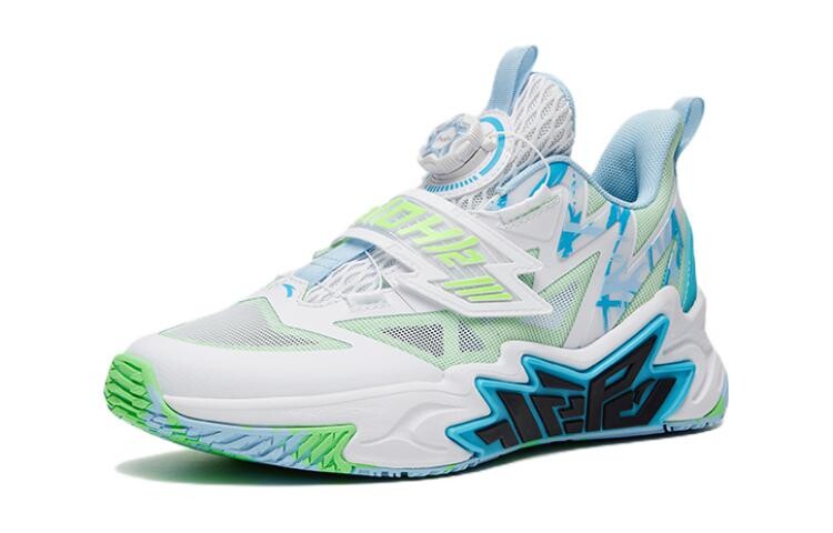 Детские баскетбольные кроссовки GS Low-top белые/синие/зеленые Anta Kids — фото 2